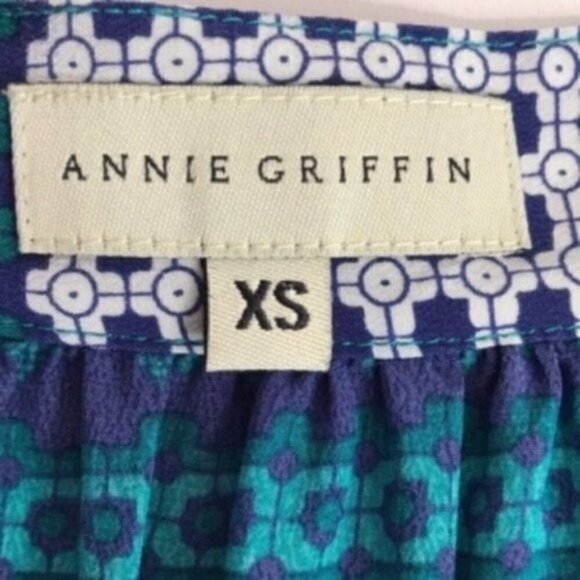 Annie Griffin 100% silk button-Down blouse top Size XS - Picture 7 of 8